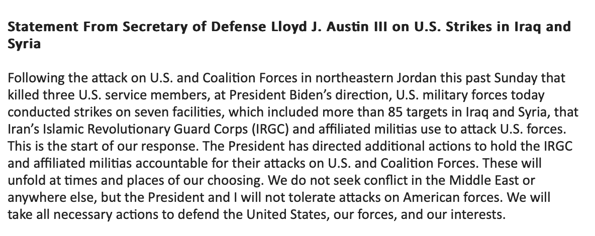 Lloyd Austin Iran Strikes