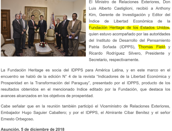 Paraguay Heritage Foundation Moonies